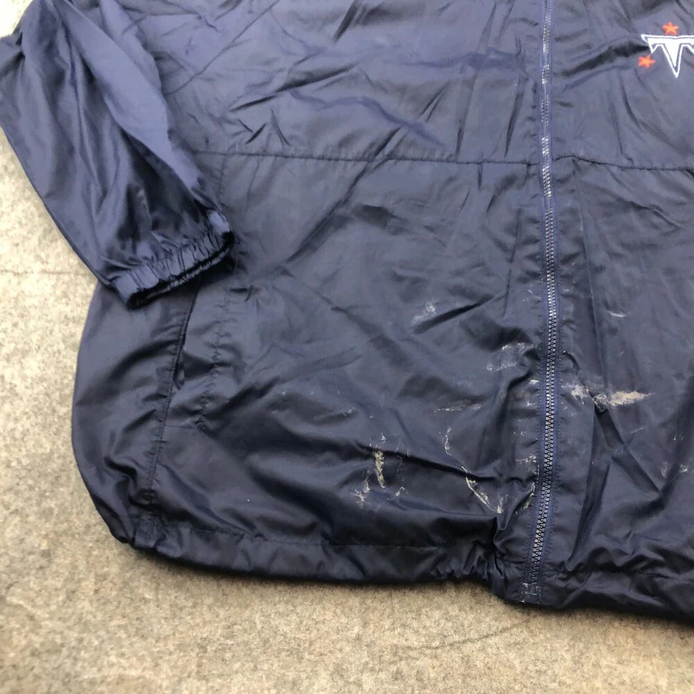 Vintage Tennessee Titans Jacket Men 2XL Hooded Logo Windbreaker Full Zip Retro*